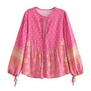 Floral Bohemian Blouse, Vintage Shirts