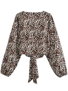 Leopard Print Shirt,Bohemian Blouses,Beach Boho Cover-up