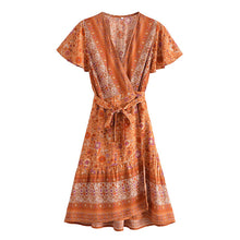 Load image into Gallery viewer, Pink Floral Print,Beach Mini Dress,Boho Dresses
