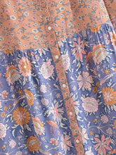 Load image into Gallery viewer, Vintage Floral Print,Beach Bohemian Maxi Dress ,Boho Dresses Robe
