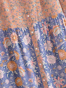 Vintage Floral Print,Beach Bohemian Maxi Dress ,Boho Dresses Robe