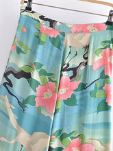 Load image into Gallery viewer, Green Crane Wide Leg Pant,Loose Boho Pants
