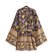 Load image into Gallery viewer, Boho Short Robe,Beach Bohemian Kimono ,Bikini Cover-up
