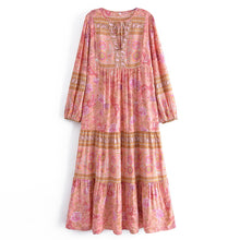 Load image into Gallery viewer, Pink Floral Print, Beach Maxi Dresses Robe,Bohemian Dress
