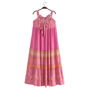 Ruffles Strap Dresses,Bohemian Maxi Dress