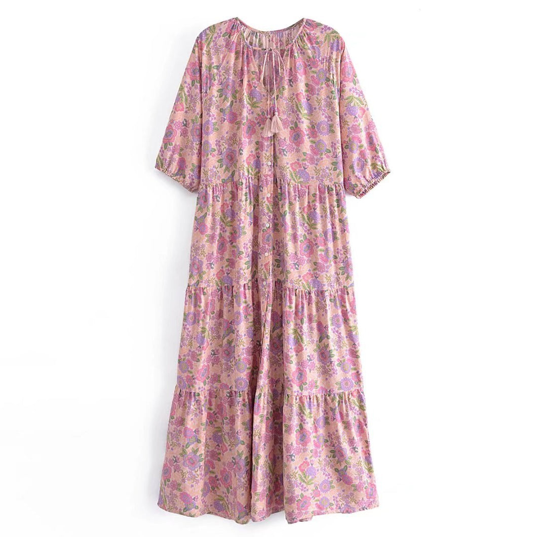 Floral Print ,Bohemian Maxi Dress,Boho Dresses Robe