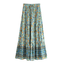 Load image into Gallery viewer, Beach Bohemian Floral Print , High Elastic Waist ,Boho Maxi Skirts
