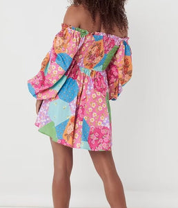Elastic Chest Dresses,Bohemian Mini Dress