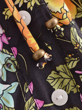 Load image into Gallery viewer, Black Floral Print,Bohemian Maxi Skirts,Beach Pleated Skirt
