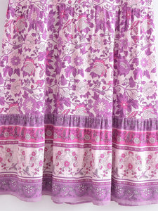 Vintage Floral Print,Beach Bohemian Maxi Dress ,Boho Dresses Robe