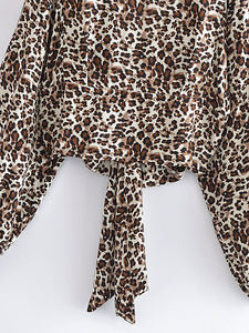 Leopard Print Shirt,Bohemian Blouses,Beach Boho Cover-up