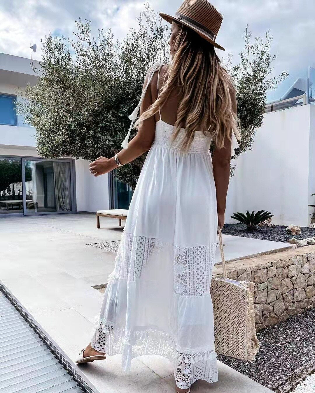 Backless Maxi Dress,White Boho Dresses Boho Queens Backless Maxi Dress,White Boho Dresses Boho Queens