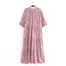 Load image into Gallery viewer, Floral Print ,Bohemian Maxi Dress,Boho Dresses Robe
