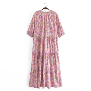 Floral Print ,Bohemian Maxi Dress,Boho Dresses Robe