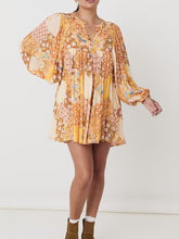 Load image into Gallery viewer, Lantern Sleeve Dresses,Bohemian Mini Dress
