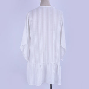 Solid Hollow Out Shirt,Boho Shirts