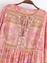 Load image into Gallery viewer, Pink Floral Print, Beach Maxi Dresses Robe,Bohemian Dress
