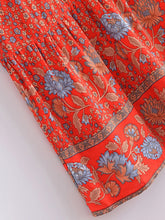 Load image into Gallery viewer, Red Floral Sleeveless ,Beach Bohemian Dress,Boho Midi Dress Robe
