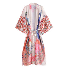 Load image into Gallery viewer, Floral Print Kimono,Bohemian Cover-ups,Boho Robe
