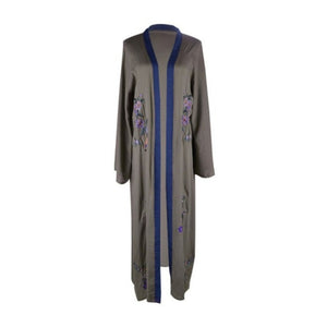 Embroidery Floral Print Kimono, Bohemian Cover-up