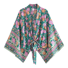 Load image into Gallery viewer, Boho Kimono,Short Robe ,Bikini Cover Ups
