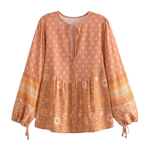 Floral Bohemian Blouse, Vintage Shirts