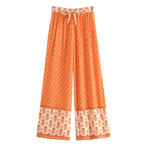 Bohemian Wide Leg Pants  ,Boho Long Pants