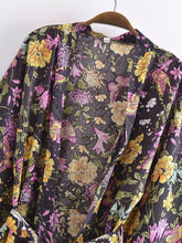 Load image into Gallery viewer, Boho Short Robe,Beach Bohemian Kimono ,Bikini Cover-up
