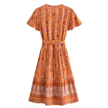 Load image into Gallery viewer, Pink Floral Print,Beach Mini Dress,Boho Dresses
