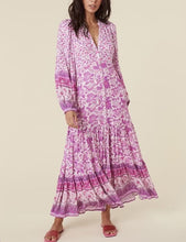 Load image into Gallery viewer, Vintage Floral Print,Beach Bohemian Maxi Dress ,Boho Dresses Robe
