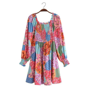 Elastic Chest Dresses,Bohemian Mini Dress