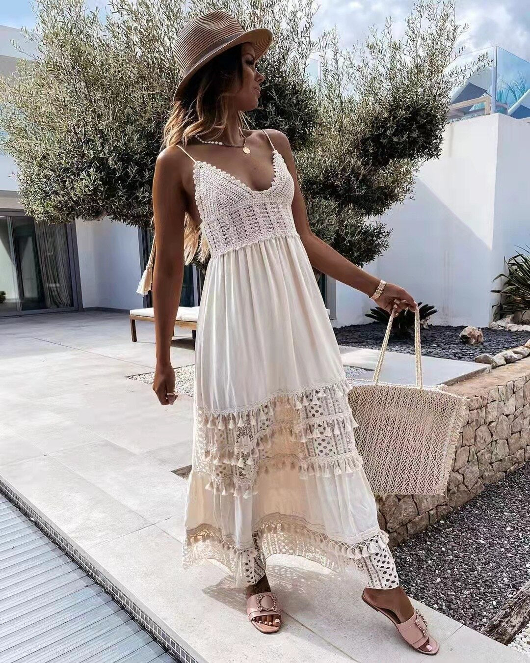 Backless Maxi Dress,White Boho Dresses Boho Queens Backless Maxi Dress,White Boho Dresses Boho Queens
