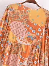 Load image into Gallery viewer, Lantern Sleeve Dresses,Bohemian Mini Dress
