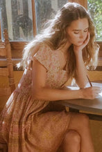 Load image into Gallery viewer, Floral print, deep V-neck, mini dress, Boho happie dresses
