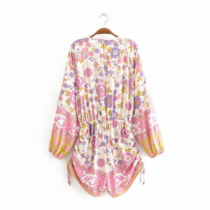 Bohemian Floral Rompers,Boho Bodysuit