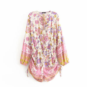 Bohemian Floral Rompers,Boho Bodysuit