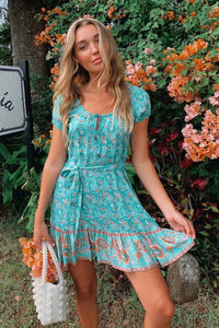 Mini Dress, Boho Sundress,Floral print