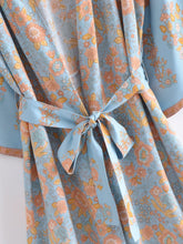 Load image into Gallery viewer, Multi Floral Bohemian Kimono ,Boho Maxi Robe

