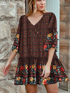 Mini Dress, Boho Sundress,Bohemian Cover up