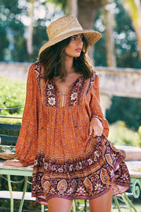 Mini Dress, Boho Sundress,Floral print