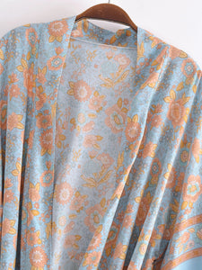 Multi Floral Bohemian Kimono ,Boho Maxi Robe