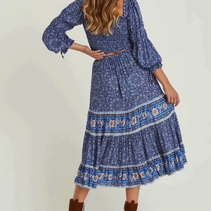 Boho Skirt, Midi Skirt, Wild Flower