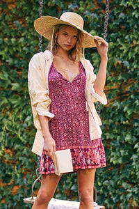 Mini Dress, Boho Sundress,Floral print